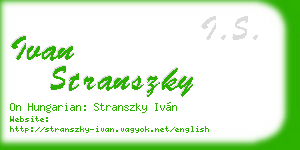ivan stranszky business card